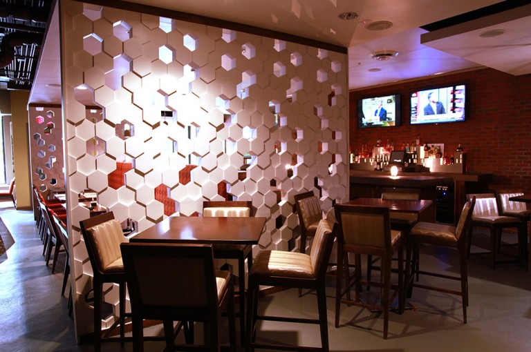 Gateway Bar and Grille, Restaurant Design, Cleveland, Ohio. Feature Wall.
